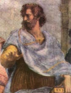 Detail of Aristotle from the School of Athens by Raphael